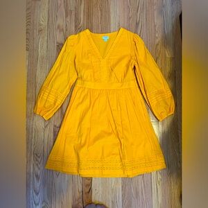 Golden yellow J crew long sleeve dress